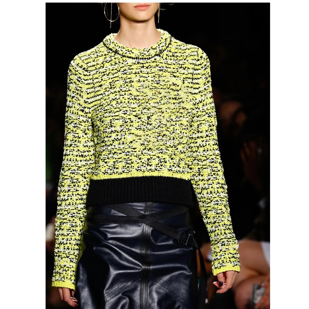 Rag & Bone Viola Sweater / Medium / Yellow Black White Chunky Knit Runway